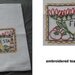 Hand Embroidered Tea Towel Flour Sack Cotton - Fiesta Jalepeno Pepper Chili Spice Chilies Mexican Vintage Retro Kitchen