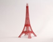 12" Laser Cut Paper Eiffel Tower Model - Red