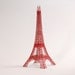 12" Laser Cut Paper Eiffel Tower Model - Red