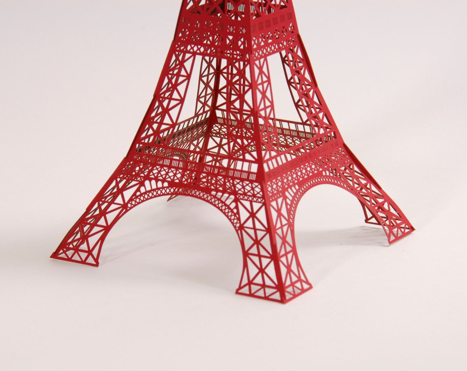 12" Laser Cut Paper Eiffel Tower Model - Red