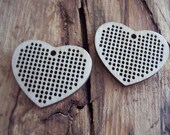 DO IT YOURSELF. Wood Needlecraft Pendant, Brooch, Necklace or Earring -2 pieces Blanks-