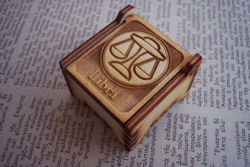 Secret Wood Box - Zodiac Collection - Libra -