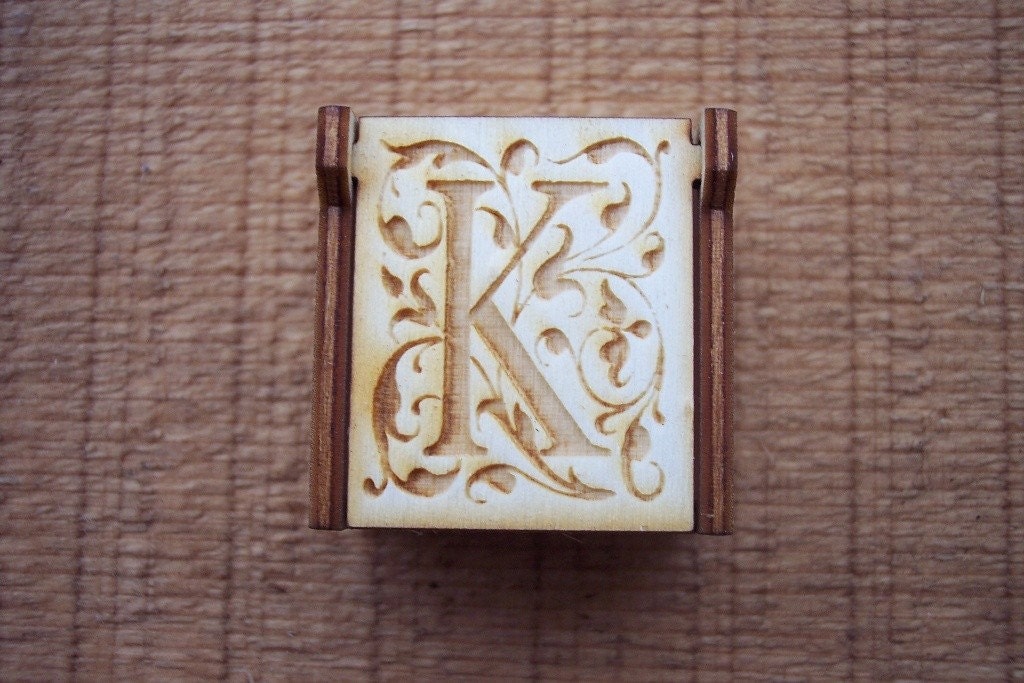 Secret Wood Box - Letters Collection - K -
