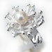Pearl Ring - Sea Coral Inspired Silver Ring - Bridal Ring