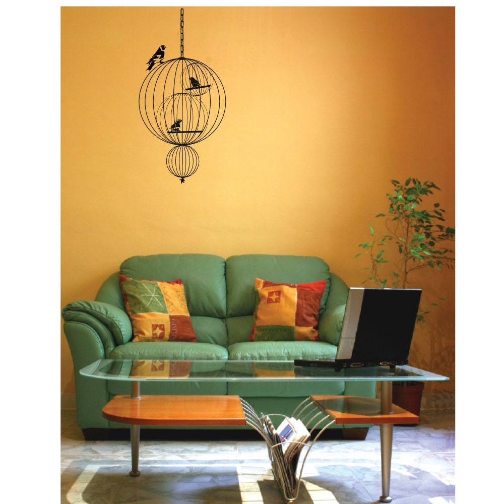 Bird Cage -- Vinyl Wall Art -- 15 x 30