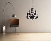 4 Candles Chandelier -- Vinyl Wall Art -- 22" x 21"