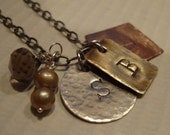 We All Love Heavy Metal Handstamped Initial Necklace