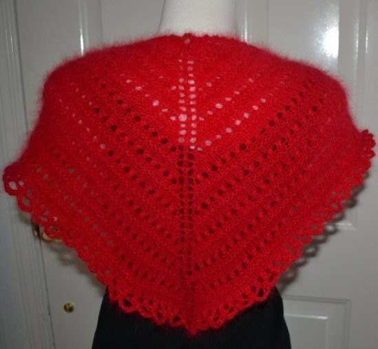 Red Angora Scarf/Shawl 266