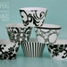 Cupcake Wrapper, Black And White, Printable Set For Your Wedding, Birthday Or Any Day - Simply Print, Cut, Assemble, Enjoy