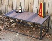 Handmade  scrap metal modern industrial style reclaimed coffee table