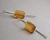 Simple Modern Honey Glass Sterling Silver  Dangle Earrings - Style Lexi Pinched