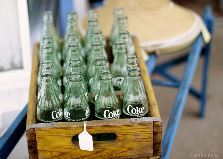 Vintage Coke Bottles, FIne Art Print 5 x 7 - Food Photography, Kitchen Wall Art, Kitchen Decor