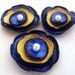 Flowers cabochon leather flowers. Set of 3