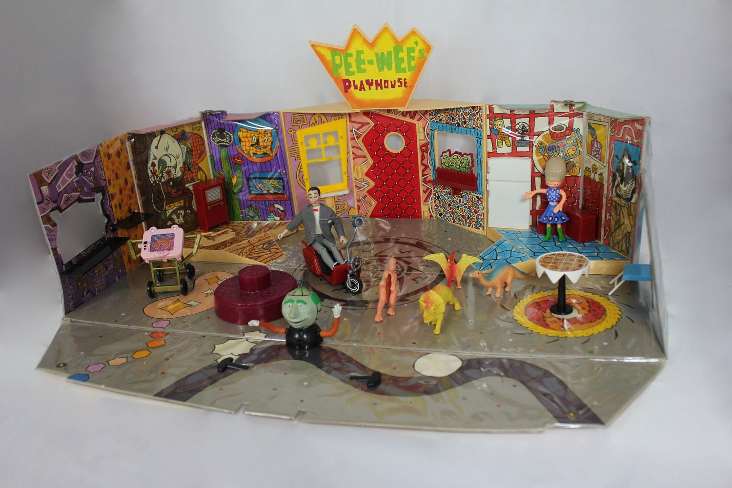 Pee Wee 1987 Playhouse with figures and box