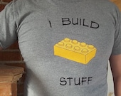 Lego Block "I Build Stuff" Custom Tee - Free shipping USA - AngelLeighDesigns