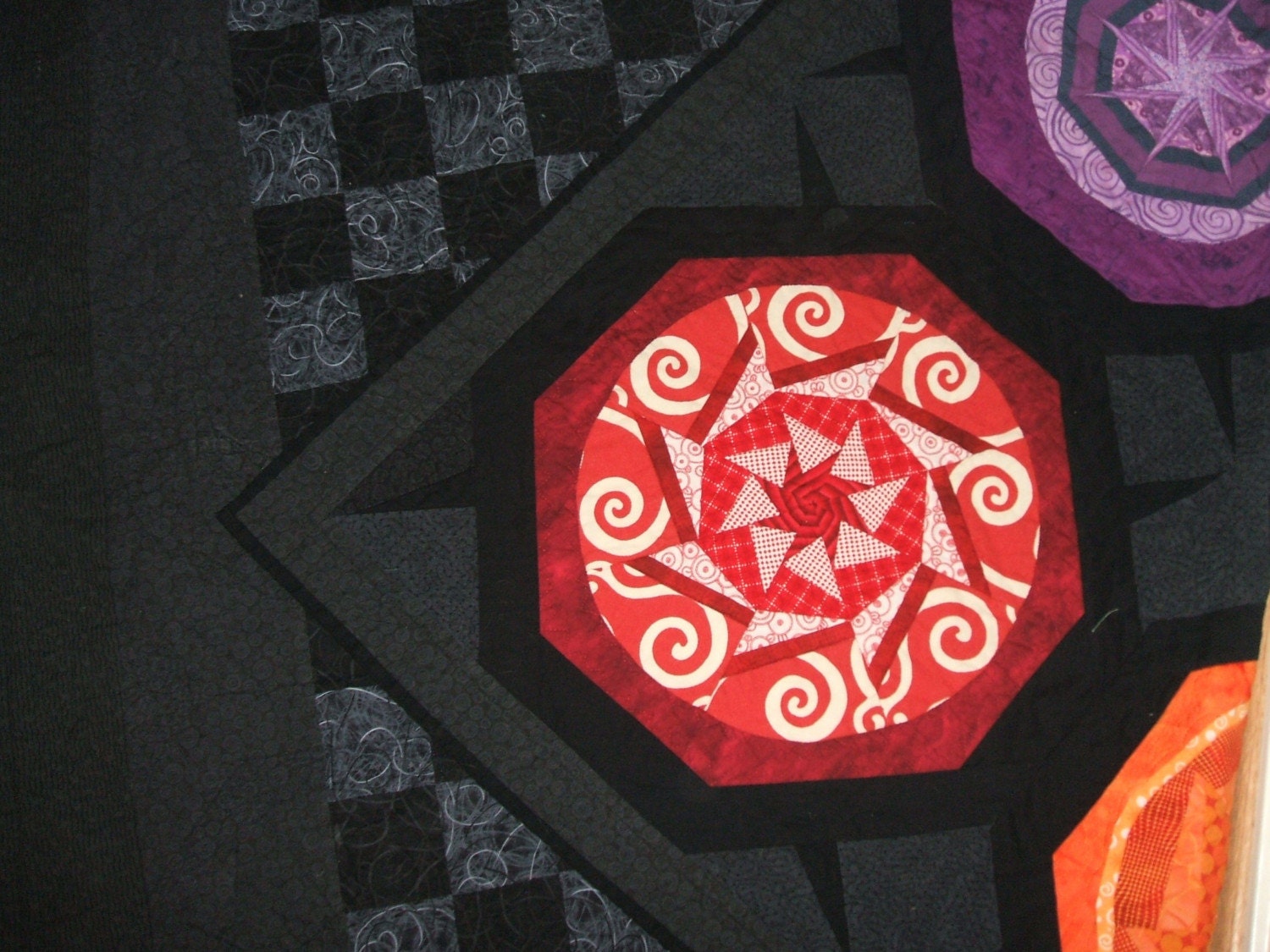 Quilt -Contemporary Geometric - OOAK - Kaleidoscope Dreams - Ready to Ship - Malibu Quilts