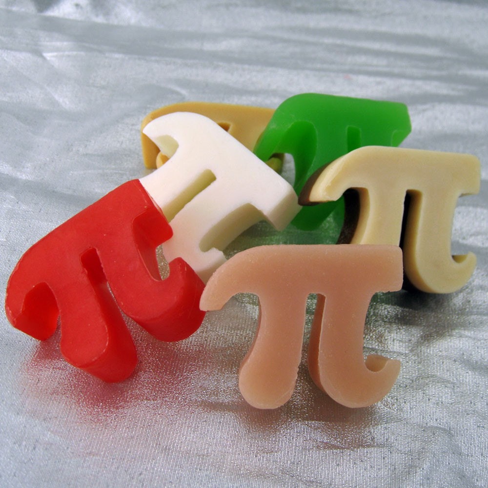Attention GEEKS - PI Shop is Now Open - 6 Pack of Pi Symbols SOAP - Vegan
