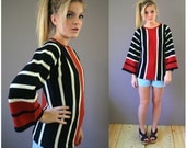 Vintage 70s Wide Sleeve Stripe Sweater