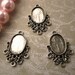 4pc Oval Antique Silver Plated Cabochon Pendant Trays/ Cab Settings fits 16x11mm cameo(BCABO)