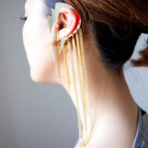 lightning bolt earring ear cuff