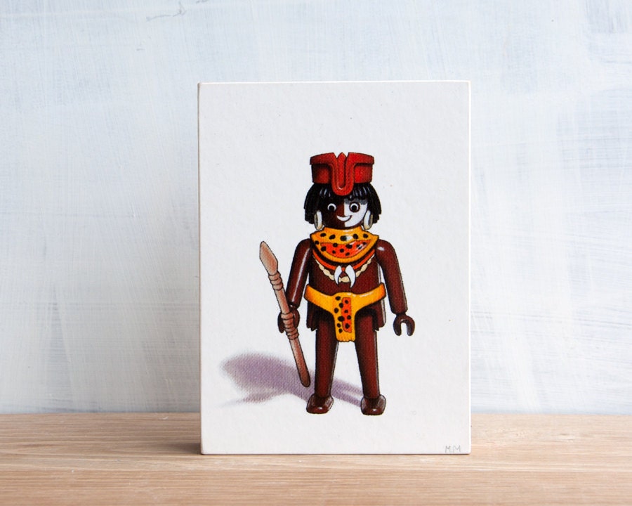Playmobil Toy Art Block - Tribal Warrior by Mara Minuzzo