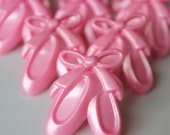 24 Pink Ballerina Slipper Cupcake Topper Rings