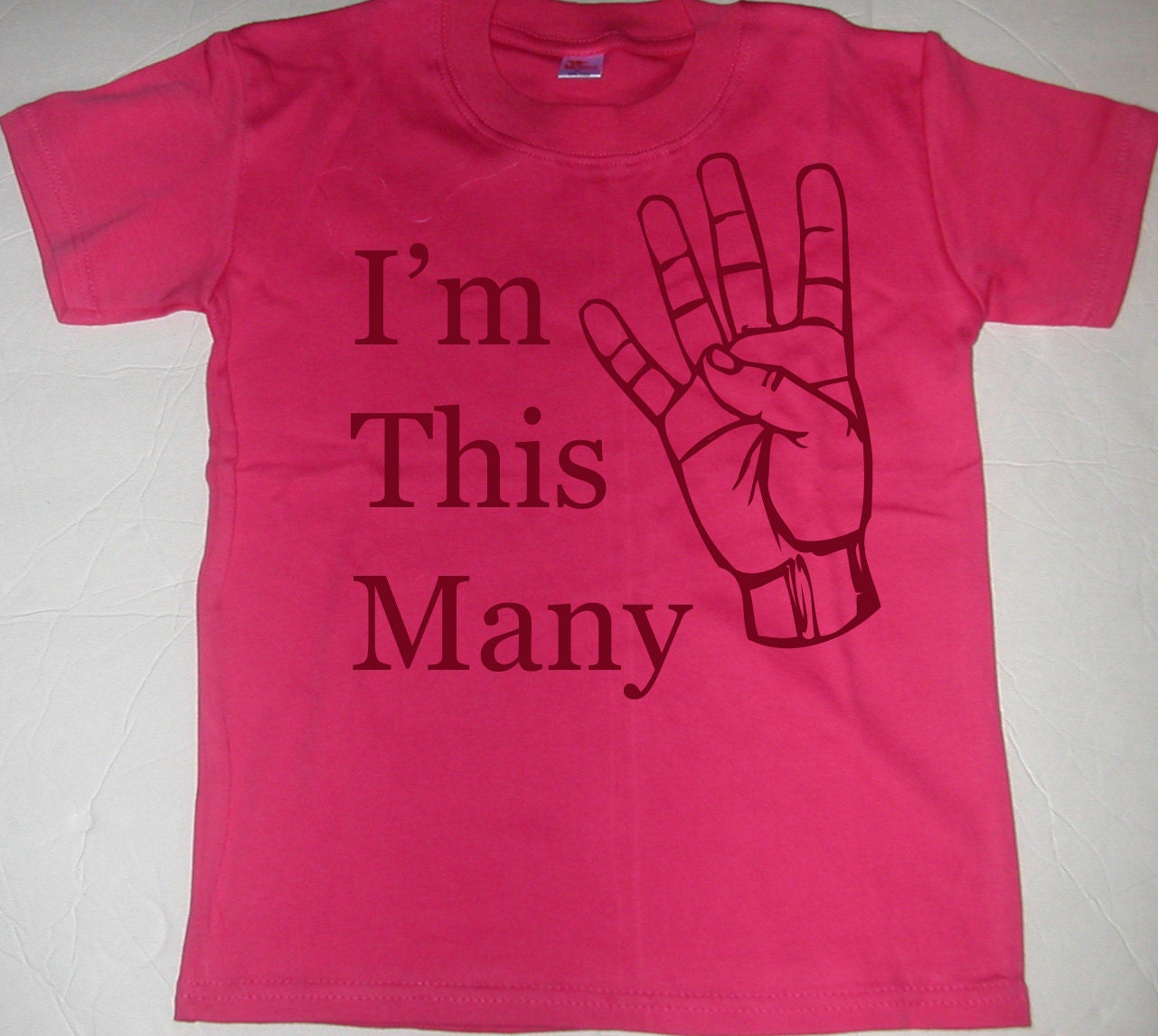 Im This Many Four Birthday Fourth 4th T-Shirt or Onesie - YOU CHOOSE COLORS and Size