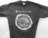 Flying Saucer Attack  T shirt screen print short sleeve  black cotton
