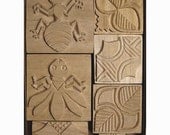 Oshiwa Carved Wood Printing Stamp Set, Bugs, Ant, Bee, Item 32-38