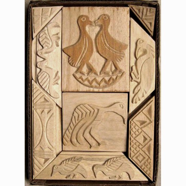 Oshiwa Carved Wood Printing Stamp Set, Bird Designs, Item 32-51
