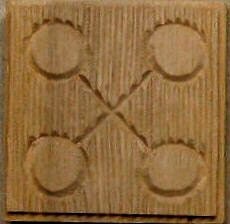 Oshiwa Carved Wood Printing Stamp, Tribal Design, 2.5''x 2.5'', Item 22-12-18