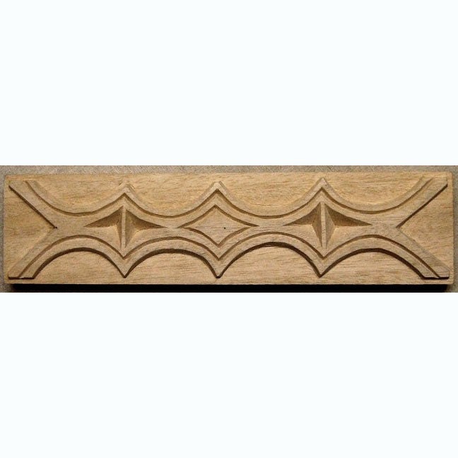 Oshiwa Carved Wood Printing Stamp, African Design, 10.25'' x 2.5'', Item 23-5-75