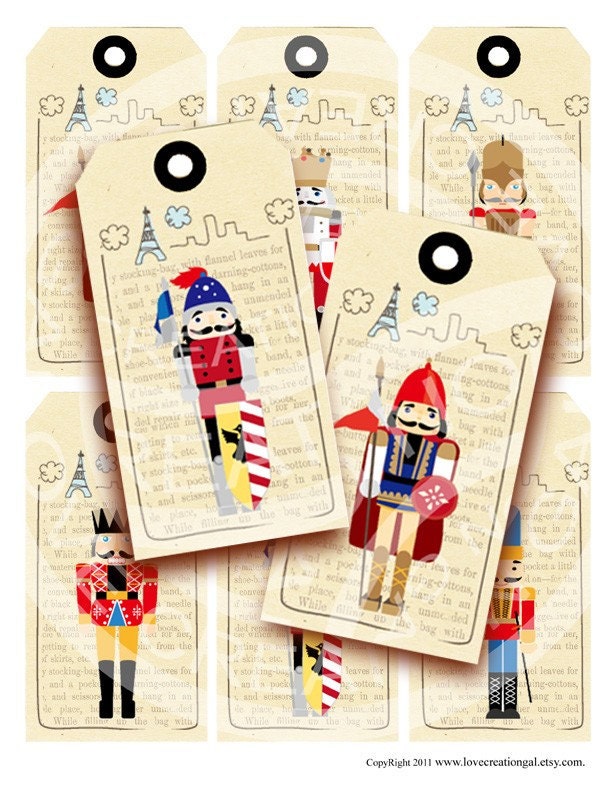 French British England Soldier Kids Boy Girl Christmas Nutcracker Ornament Party Labels paper piecings Digital Collage Sheet Images Sh108