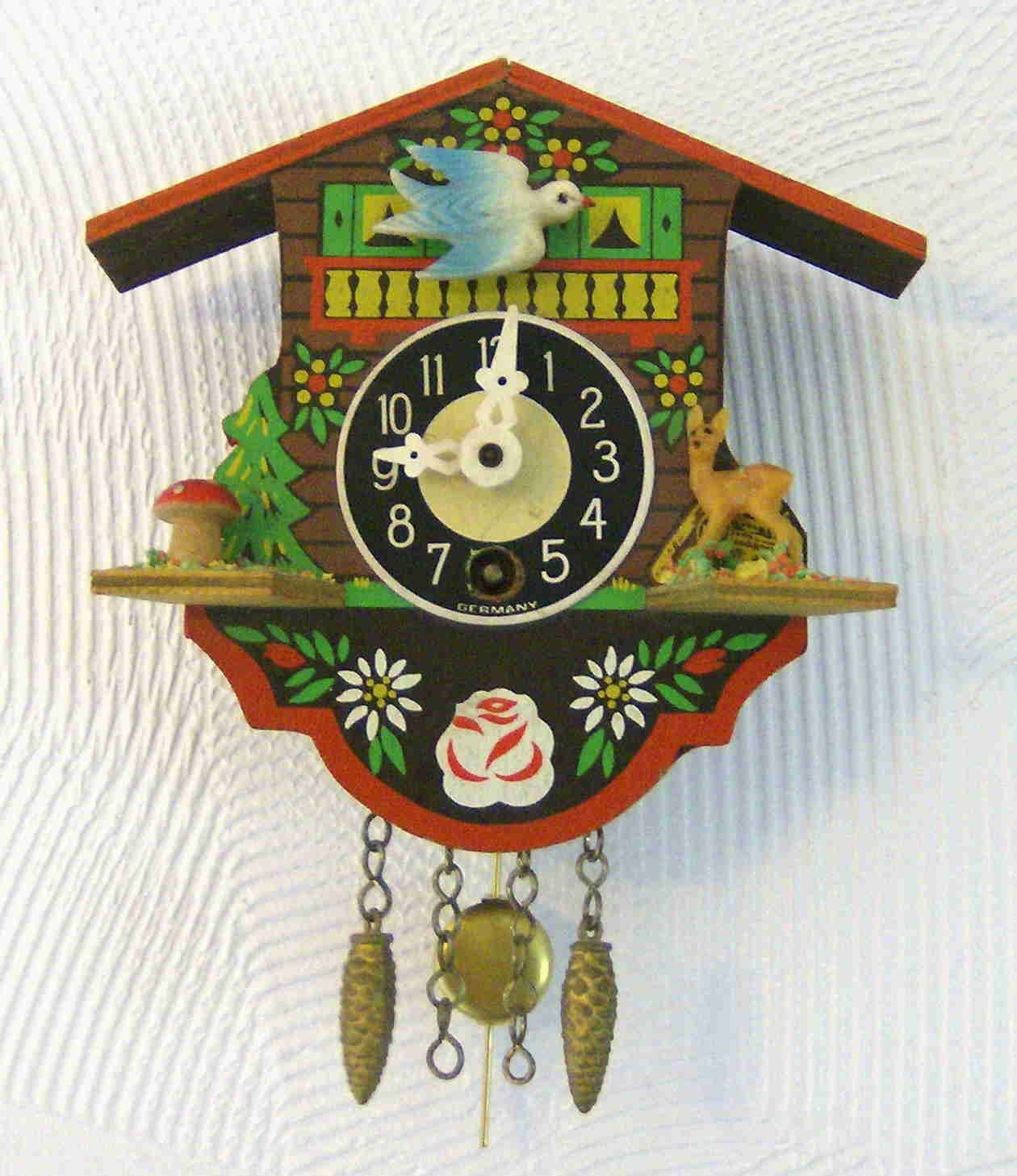 Painted Mini Cuckoo Clock by wierclock on Etsy