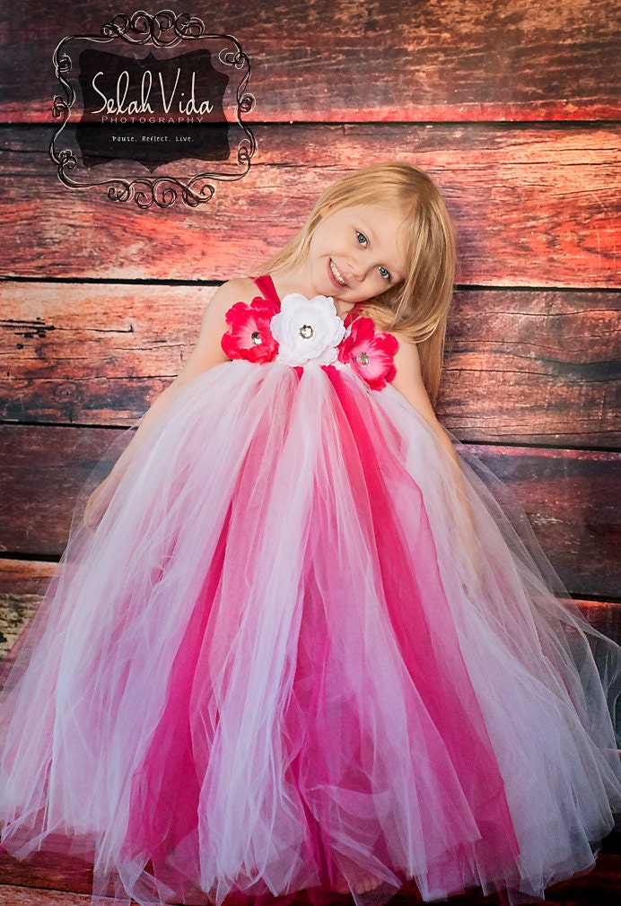 Raspberry Swirl Flower Girl Tutu Dress
