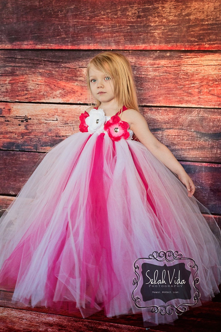 Raspberry Swirl Flower Girl Tutu Dress