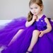 Purple Flower Girl Tutu Dress with Customizeable Accents