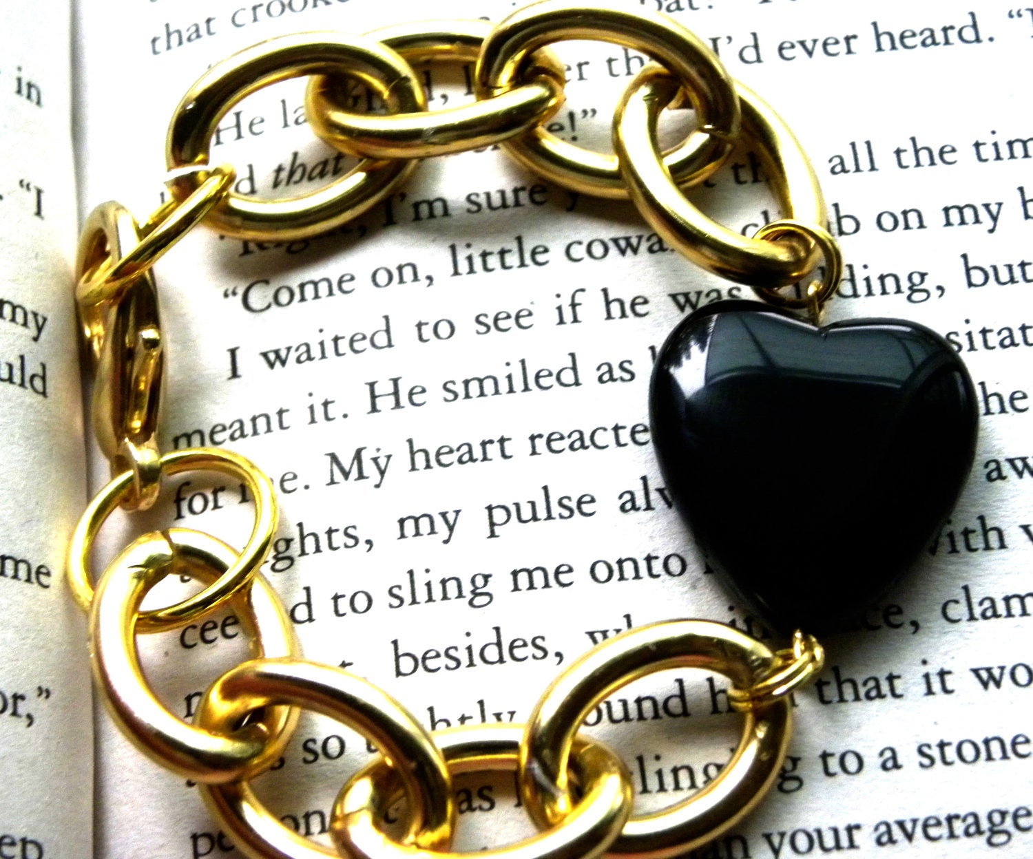 Black Heart & Gold Bracelet