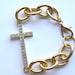 Sideway Cross Gold Bracelet