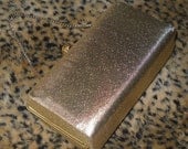 Gold Fabric Evening Purse with gold chain and clasp