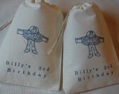 10 Personalized Toy Story Buzz Lightyear - Birthday Party Organic Muslin Cotton Favor Gift Bags 5x7 Il_170x135
