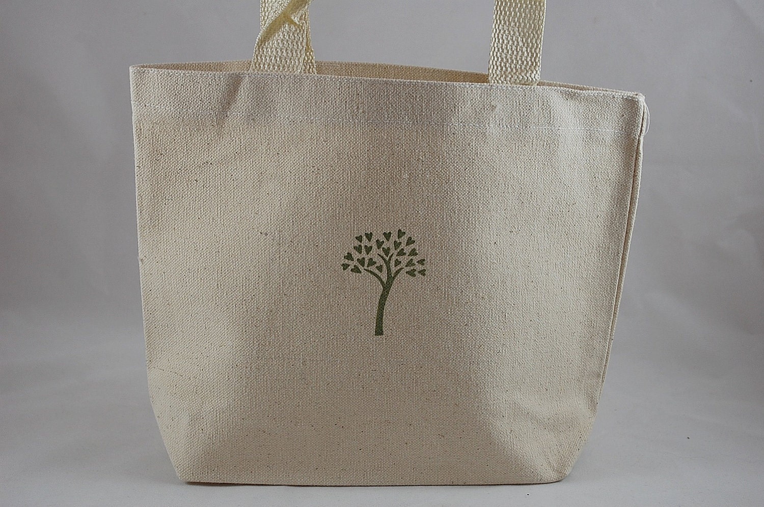 Olive Green Tree of Love Natural Cotton Canvas Tote Bag Great for Baby Showers, Birthday Parties and Weddings Il_170x135