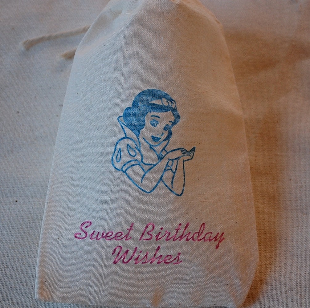 13 Snow White Disney Princess Party Organic Muslin Cotton Favor Gift Bags 4x6 Il_570xn