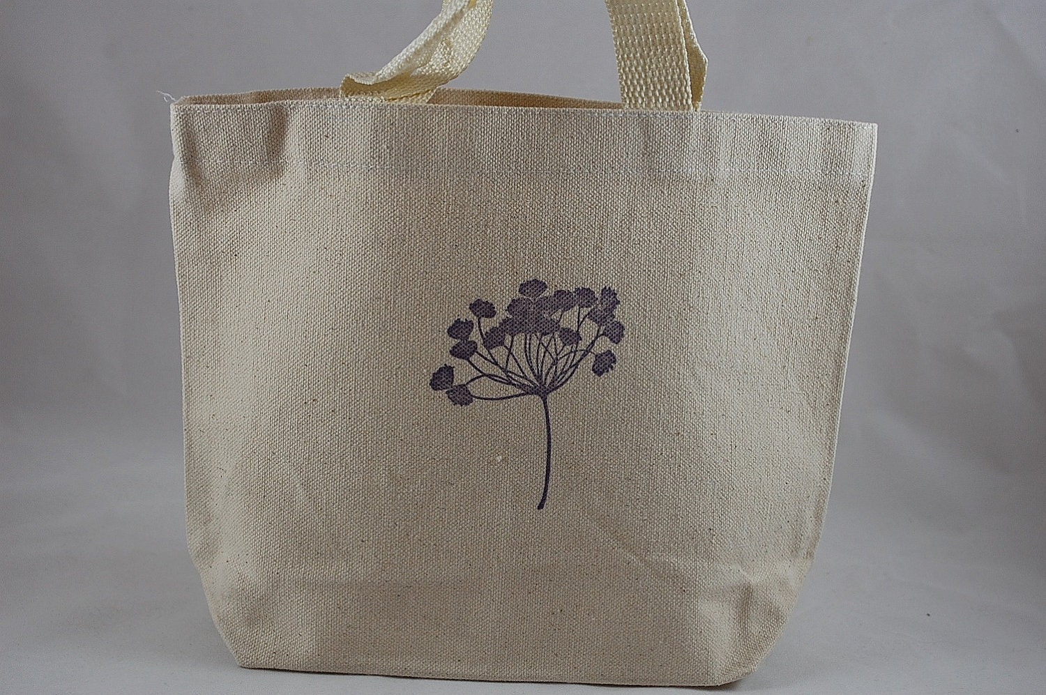Purple Wildflower Natural Cotton Canvas Tote Bag Great for Baby Showers, Birthday Parties and Weddings Il_570xn