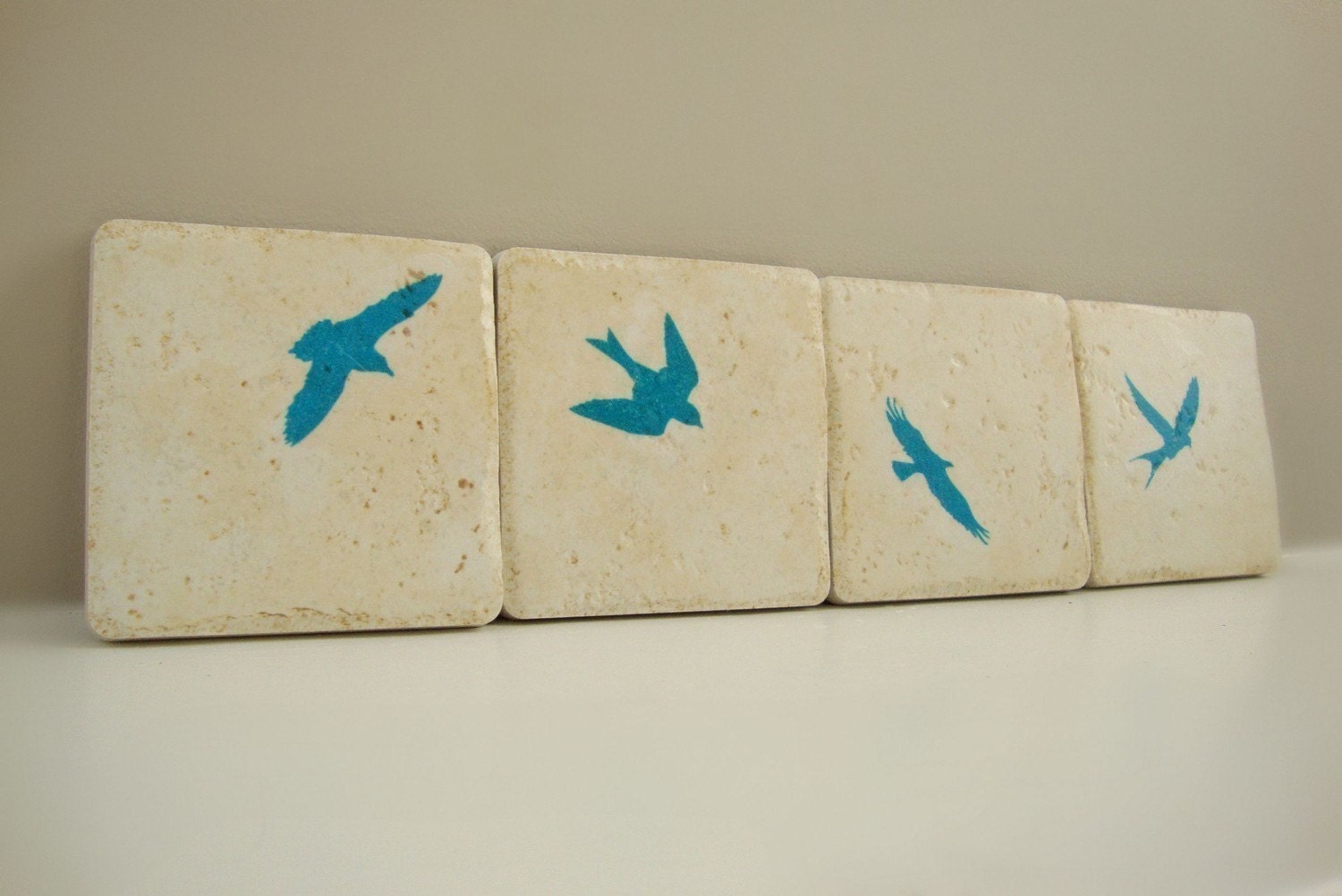 Coasters Bird In Flight set of 4 Italian Stone Coasters