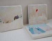 Christmas coaster trio