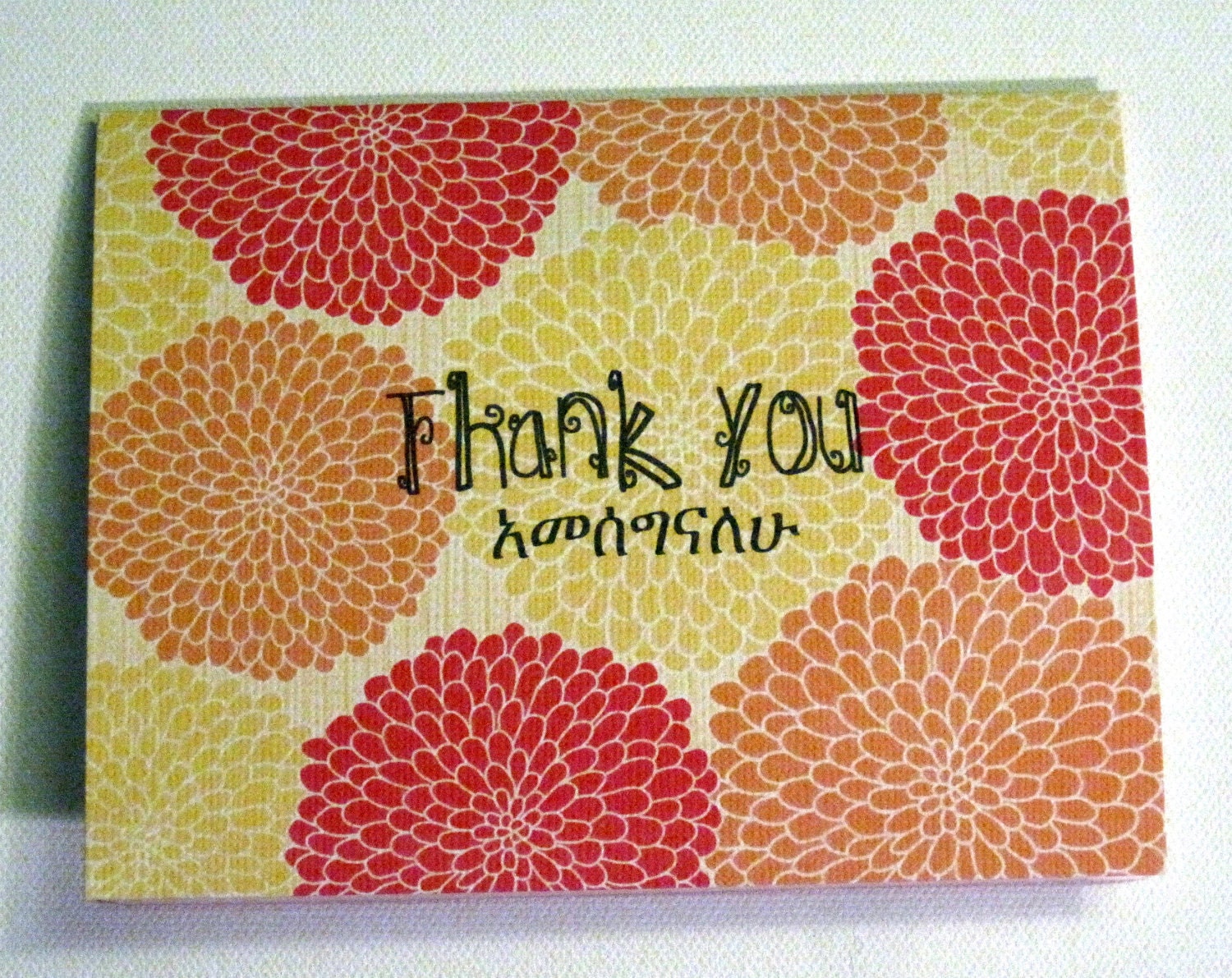 Summer Floral Amharic Thank You Cards - Set of 2