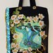 Holiday Sale 75% OFF Tote Bag Navy Blue Canvas Custom Hand Painted Fabric Applique Magical Lady Design