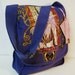 Sale 75% OFF Fantasy Lovers Canvas Handbag Blue With Custom Hand Painted Fabric Appliques