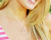 Treble Clef and Bass Clef HEART Pendant Necklace, Sterling Silver